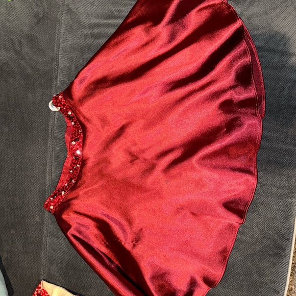 Red Two Piece Dress - Picture 2 of 4